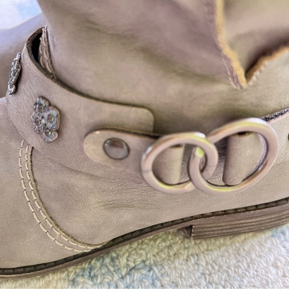 RIEKER PEGGY 98 DIESEL SUEDE LEATHER STUDDED MOTO ANKLE BOOTS SIZE 8 - Picture 12 of 15